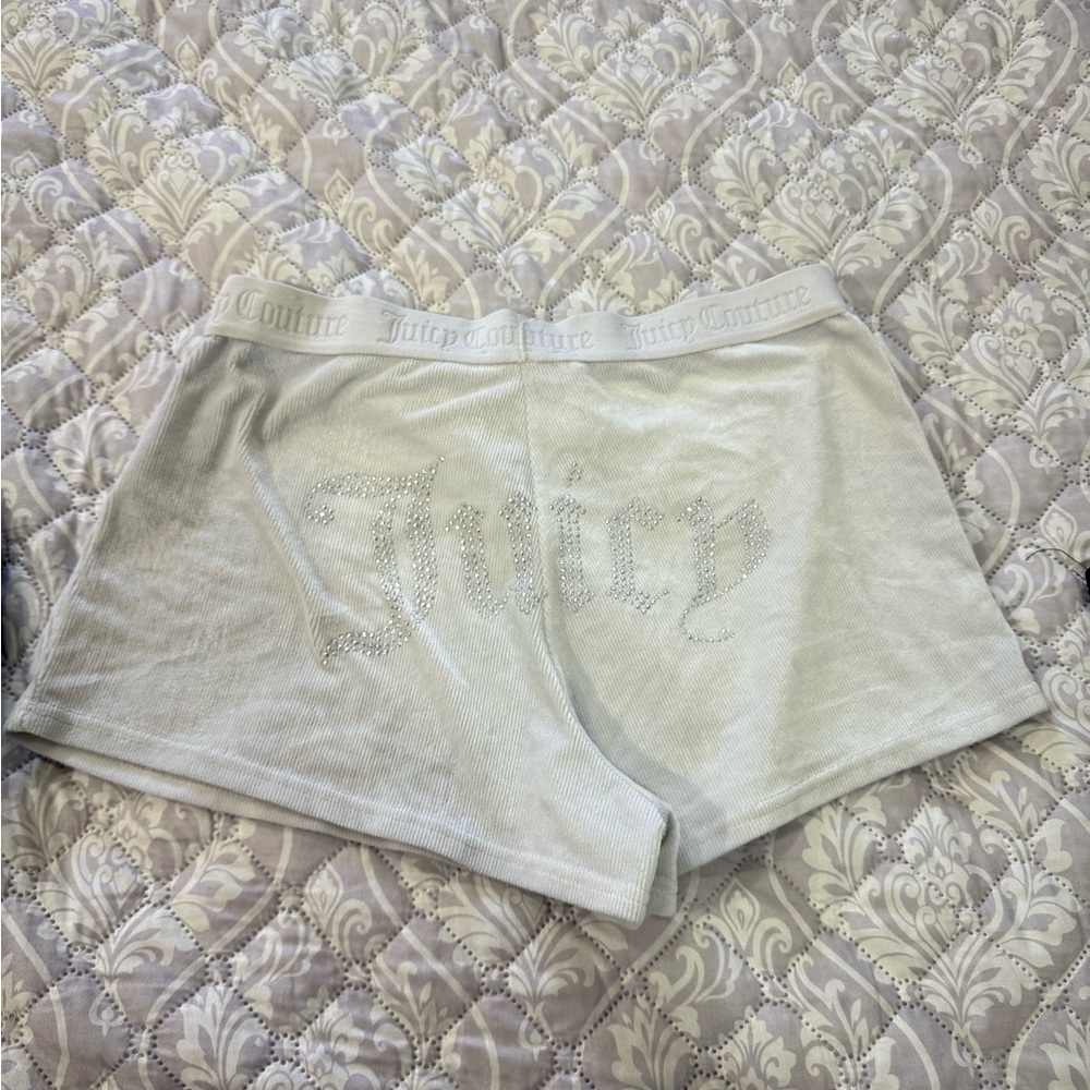 Juicy Couture Cream Rhinestone Logo Women's Shorts